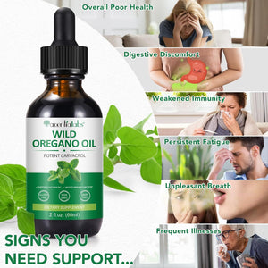 Wild Oregano Oil Drops 60Ml, Natual Organic Oreganooil Wild Mediterranean Essential Oil of Oregano Liquid Herbal Supplement for Cold, Cough, Immune Support & Gut Health | Vegan, Non-Gmo