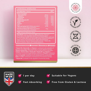 Menopause Supplements - Support for Menopause & Perimenopause Symptoms - with Soy Isoflavones, Zinc & Vitamin B6 to Support Hormone Balance for Women - 90 Vegan Capsules - Made in the UK - Nutravita