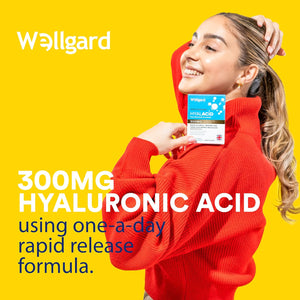 Wellgard Vegan Hyaluronic Acid Supplements, 50 to 3000 DA - Hyaluronic Acid Capsules, Made in UK