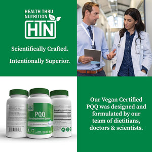 PQQ 20Mg Pyrroloquinoline Quinone as Pureqq | Vegan Certified, Non-Gmo Gluten Free | by Health Thru Nutrition (Pack of 120)