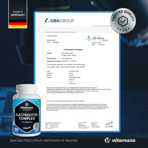 Electrolytes Tablets Super Hydration 1,034 Mg (6 Month Supply) with Magnesium, Potassium, Calcium and Sodium for Balance 180 Vegan Tablets, Fasting Rehydration Tablets Suitable for Keto Diet Vitamaze.