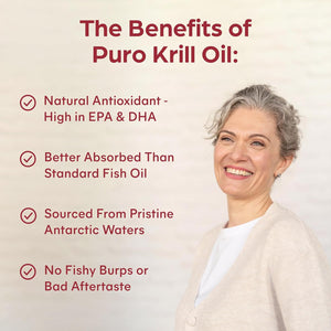 Purolabs Antarctic Krill Oil 1000Mg - High Strength Omega-3 (220Mg) with Phospholipids (400Mg) & Astaxanthin - Superba™ Sustainable Source - Heart, Brain & Eye Health - 60 Capsules