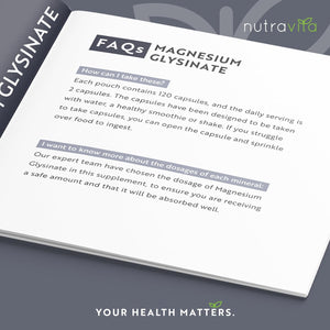 Magnesium Glycinate Supplements 1000Mg – 2 X 500Mg Magnesium Bisglycinate Caps per Serving - 120 High Strength Capsules Providing 200Mg Elemental Magnesium - Magnesium Tablets Alternative - Nutravita