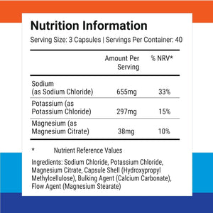 Nutri-Align Fasting Salts Electrolytes, 120 Capsules | Sodium Potassium Magnesium Electrolytes | Pure Fasting Electrolytes | Sugar Free & Filler Free | Made in the UK