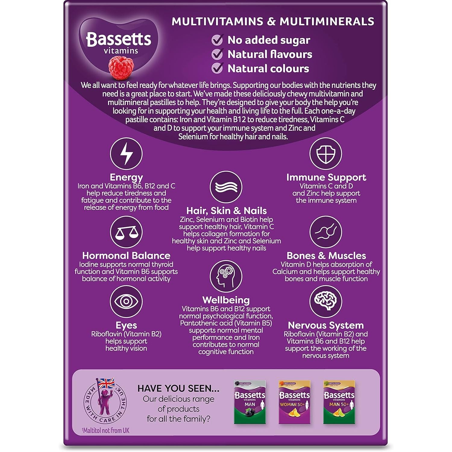 Bassetts Vitamins Woman Multivitamins & Multiminerals Raspberry Flavour 30 Gummy Pastilles