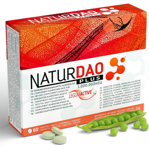 NATURDAO Plus® 60 DAO Tablets 3,000,000 HDU per Day - Perfect Dosage with 1,000,000 HDU per Tablet (3 Tablets/Day) + 8 Co-Factors & Adjuvants, Quercetin, Catalase, Vitamins, Copper & Zinc