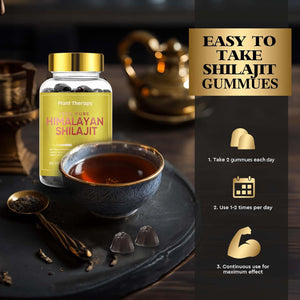 Shilajit Gummies 1500Mg, Pure Himalayan Shilajit with 85+ Trace Minerals & Fulvic Acid, for Energy, Metabolism & Focus