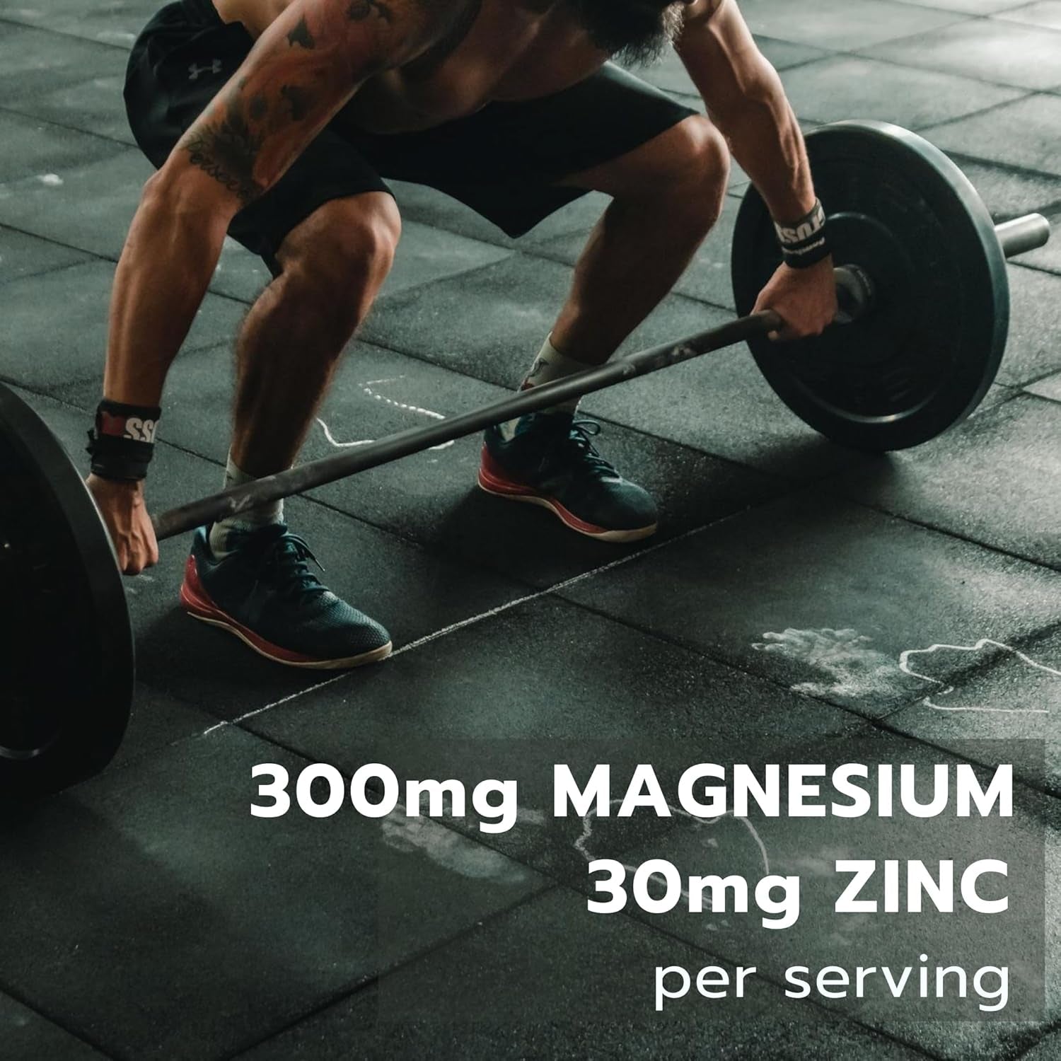 Zinc Magnesium Supplement for Men, 120 Capsules - Muscle & Sleep Support, High Strength Magnesium Zinc Tablets with VIT B6 - Muscle Growth Recovery Performance - Vegan, UK Made - 60 Servings