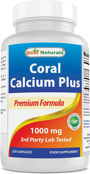 Best Naturals Coral Calcium plus 1000 Mg 250 Capsules (250 Count (Pack of 1))