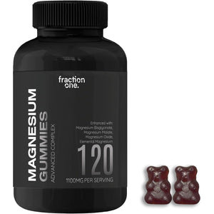 Fraction One Magnesium Gummies - 120 Gummies - 60 Servings - 1100 Mg per Serving - Magnesium Citrate 1400Mg - Glycinate 250Mg - Malate 200Mg - Oxide 150Mg - Elemental Mg