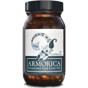 ARMORICA Fermented Cod Liver Oil | Cold-Processed & Naturally Enriched | Omega-3, Antioxidants, and Vitamins a & D | Made in the UK (Unflavoured) (120 Capsules)