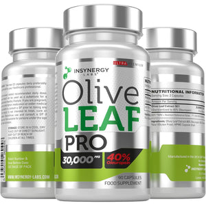 Olive Leaf Extract 30,000MG & 40% Oleuropein Wild Spanish Grown (Highest Dose on Amazon) Ultra-Premium Grade Olive Leaf Extract Capsules - Olive Leaf Supplement 90 Vegan Capsules