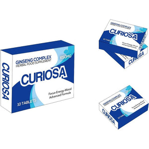 CURIOSA Blue 650Mg | Stronger | Longer | Harder | Performance | Extra Strength Enhancing Pills, Stamina Endurance Booster Supplement Pills for Men | 10 Ginseng Tablets
