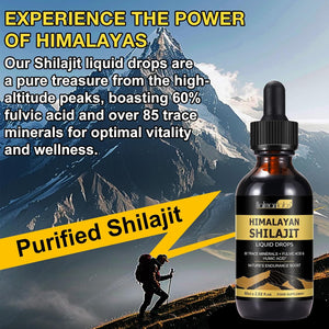 Pure Shilajit Liquid Drops, Natural Shilajit Resin Shilajit with 85+ Trace Minerals & Fulvic Acid, Strength & Stamina Booster for Men and Women