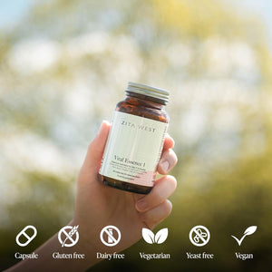 Zita West Vital Essence 1 - Premium First Trimester Pregnancy Vitamin & Mineral Support, Essential for Early Pregnancy - 60 Capsules (1 Month Supply)