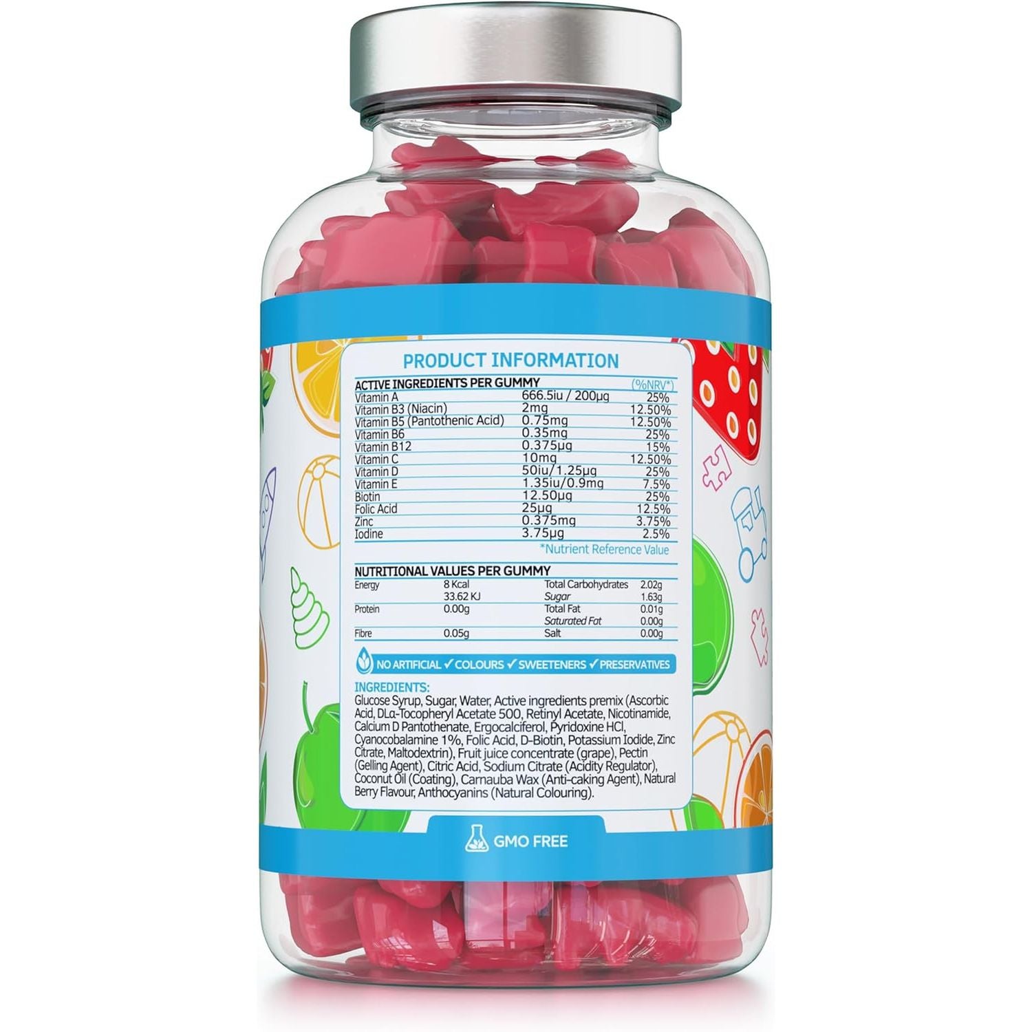 Kids/Childrens Vitamins - 150 Multivitamin & Minerals Gummies - Natural Berry Flavour Packed with Essential Nutrients - Vegan & Free of Artificial Sweeteners – 5 Months Supply – UK Made
