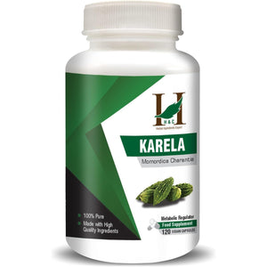 H&C Karela/Bitter Melon Capsules (Momordica Charantia) - 450Mg, 120 Veg. Capsules | for Metabolic Wellness