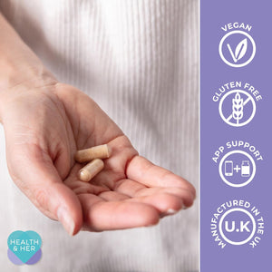 Health & Her Sleep+ Supplements for Women - 1 Month Supply, 30 Capsules - Women'S Multivitamin with Lavender, Chamomile & Magnesium - Vegan, Gluten-Free