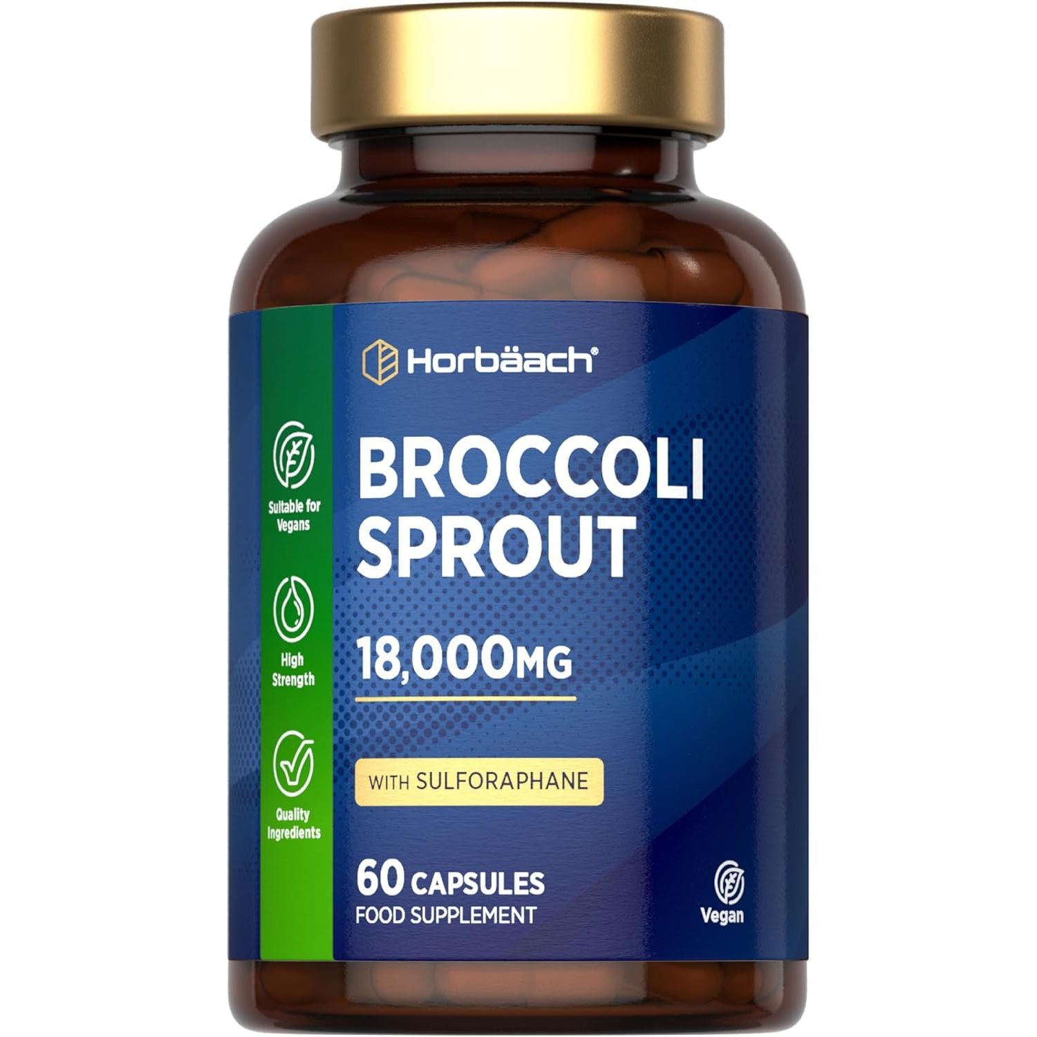 Broccoli Sprout Extract 18,000Mg | Activated Sulforaphane Supplement | 60 Vegan Capsules | High Strength | by Horbaach