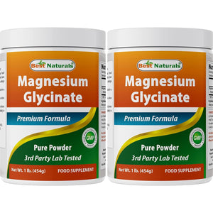 Best Naturals Magnesium Glycinate Powder - 1 Pound (1 LB (Pack of 2))