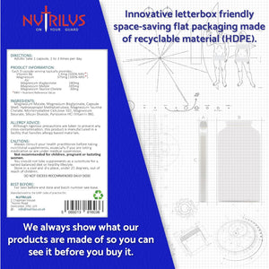 Nutrilus Magnesium Trio Complex 120 Capsules 375Mg per Serving - Magnesium Bisglycinate & Malate & Taurate and Vitamin B6 - Vegan UK Made Supplement