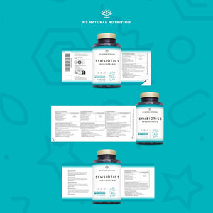 Probiotics and Prebiotics Supplement for Adults, 40 Billion CFU, 6 Probiotic Strains with Inulin. 90 Vegan Capsules. N2 Natural Nutrition