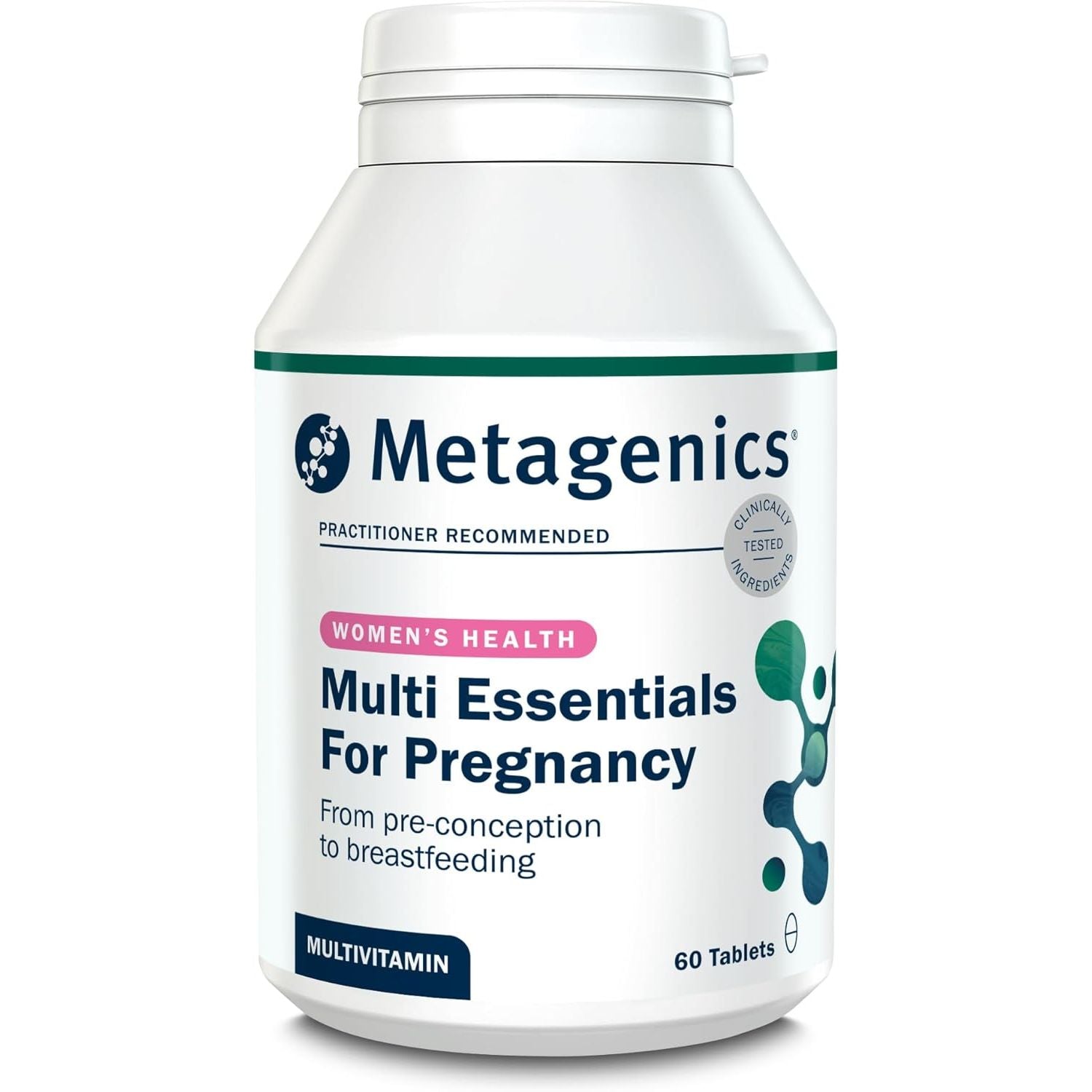 Metagenics Multi Essentials for Pregnancy Multivitamin with Folic Acid - 25 Vitamins & Minerals for Pre-Conception, Pregnancy & Breastfeeding - Vegetarian and Vegan - 60 Tablets