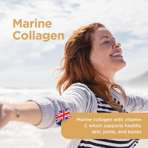 Healthspan Marine Collagen 500Mg (120 Tablets) | Hydrolysed Type I Marine Collagen | Support Your Skin, Bones & Joints | Added Benefits for Skin & Beauty | with Vitamin C