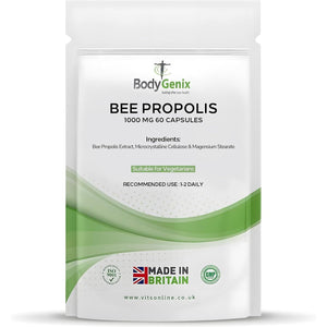 Bodygenix Bee Propolis Capsules - 1000Mg Antioxidant Antibiotic Boost Immune System Natural Food Supplement - 60 Caps 2 Month Supply