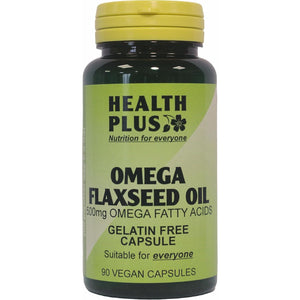 Health plus Omega Flaxseed Oil 450Mg Omega-3, Omega-6 & Omega 9 Supplement - 90 Gelatin Free Capsules