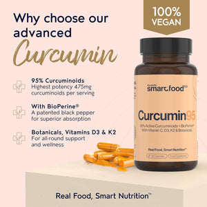 Powerful Curcumin 95 & Bioperine - Turmeric Capsules High Strength with Black Pepper - High Absorption 95% Curcuminoids - with D3, K2, Coconut & Botanicals - 60 Capsules (Not Tablets) - Made in the UK