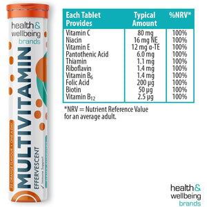 Effervescent Multivitamins - High Strength Multivitamin Tablets - Complete One a Day Supplements for Men & Women - 20 per Tube (Pack of 6)