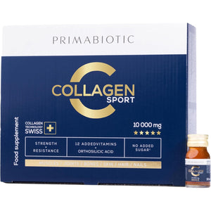 Primabiotic Collagen Sport - Collagen Shots for Drinking 30X30 Ml - 10,000 Mg with Orthosilicic Acid - for Active People - Pineapple Flavor - 45 Kcal per Serving