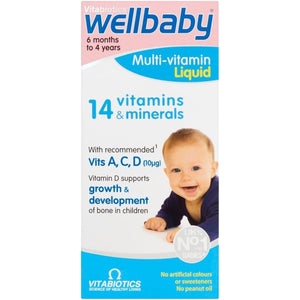 Vitabiotics Wellbaby Infant Liquid from 6 Months to 4 Years, 150Ml