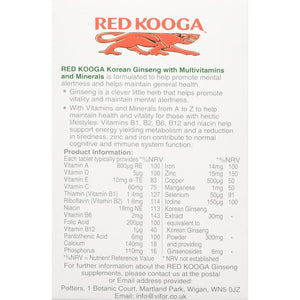 Red Kooga Korean Ginseng and Ginkgo Biloba, Promotes Vitality and Maintains Mental Alertness, Pack of 32 Tablets