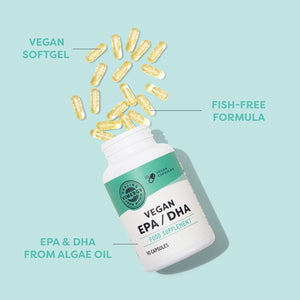 Vimergy Vegan EPA DHA (30 Servings) – Algae Oil Omega 3 – EPA DHA – Omega-3 Oil - Vegan Omega 3 EPA DHA Softgel Made without Gelatin – Non-Gmo, Gluten Free, Kosher (90 Count)