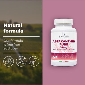 Bandini® Pure Astaxanthin 18 Mg | 270 High Strength Capsules | 9 Months Supply | Powerful Antioxidant from Haematococcus Pluvialis Algae | Astaxantine Supplement, Magnesium Stearate & Gmo-Free | Vegan