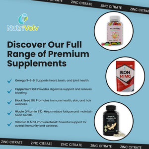 Zinc Citrate 100Mg Supplements Immune Health Fertility Vision Acne Skin Hair | 120 Tablets