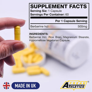 Freak Athletics Berberine Supplement 500Mg | 60 Capsules | Suitable for Vegetarians & Vegans | UK Made