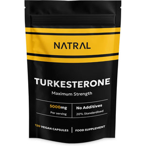 Turkesterone Supplement 5000Mg - 120 Caps High Strength - Standardized to 20% Ajuga Turkestanica Extract - for Muscle and Strength - Pure Extract No Additives or Filler