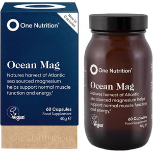 One Nutrition Ocean Mag - Natural Source of Magnesium Hydroxide – Filtered from Fresh Atlantic Sea Water – 60 Capsules