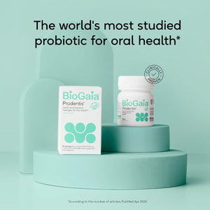 Biogaia Prodentis Oral Probiotics for Gums & Teeth | Innovative Dental Probiotics to Strengthen Teeth & Enamel | Unique Lactobacillus Reuteri | 30 Lozenges with Xylitol, No Added Sugar – Mint Flavour