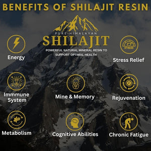 Pure Himalayan Shilajit Resin - 50G | Authentic, Natural Mineral Pitch from the Himalayan Mountains | Gold Grade 100% Pure, Rich in Fulvic & Humic Acid | Potent Energy & Stamina Booster