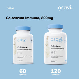 Osavi Colostrum Immuno 800Mg – 120 Capsules | Bovine Colostrum with 18% Immunoglobulins G and Highly Absorbable Zinc Gluconate