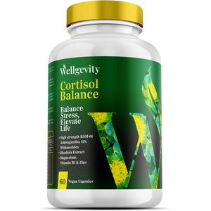 Wellgevity Cortisol Reducing Supplements Featuring High-Strength Ashwagandha KSM-66 with Added Zinc for Enhanced Immune Support. Ashwagandha High Strength Potent Formula 6000 Mg & Rhodiola Extracts.