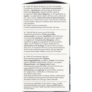 ARMORICA Fermented Cod Liver Oil | Cold-Processed & Naturally Enriched | Omega-3, Antioxidants, and Vitamins a & D | Made in the UK (Unflavoured) (120 Capsules)