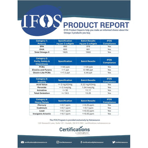 Omega -3 TG | Triglyceride Form | IFOS Certified | 900Mg EPA & 600Mg DHA per 2 Softgels | 120 Softgels