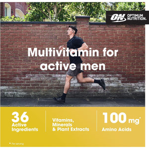 Optimum Nutrition Opti-Men Multi-Vitamin Supplements for Men with Vitamin D, Vitamin C, Vitamin B6 and Amino Acids, Unflavoured, 60 Servings, 180 Capsules