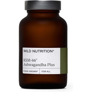 WILD NUTRITION Food-Grown® Ashwagandha KSM 66 plus | Ethically Sourced Ashwagandha Capsules to Support Mind and Body | Tablets to Support Stress and Anxiety | 60 Capsules
