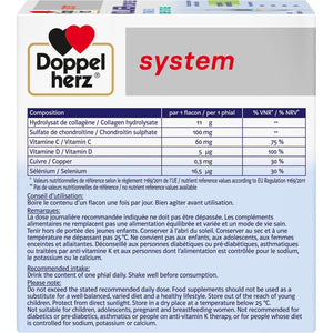 Doppelherz - Kollagen 11000 plus - Collagen Hydrolysate, Chondroitin Sulphate, Vitamins C and D and Trace Elements - for Bones, Cartilages and Tendons - Wild Berry Flavour Liquid- 30 Bottles of 25Ml
